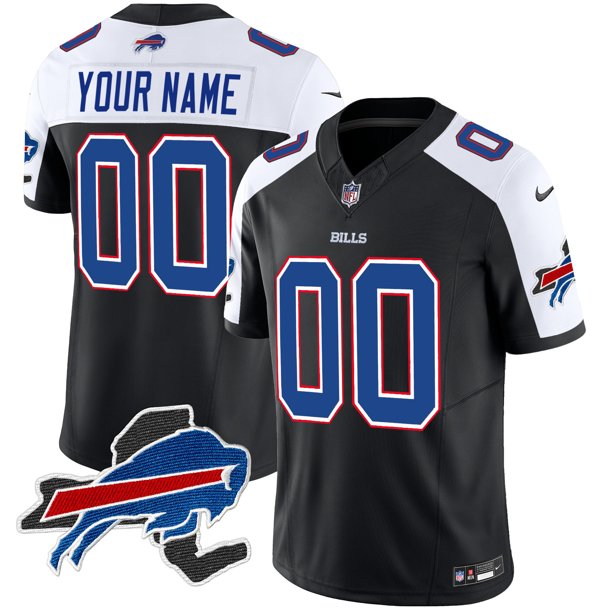 Bills New York Patch Vapor Limited Custom Jersey V2 - All Stitched - Image 5