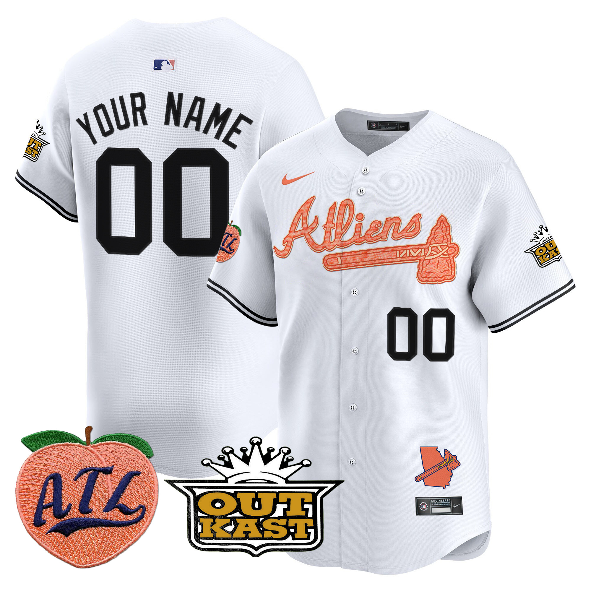 Atlanta Braves Atliens & Peach Vapor Premier Limited Custom Jersey - All Stitched - Image 5