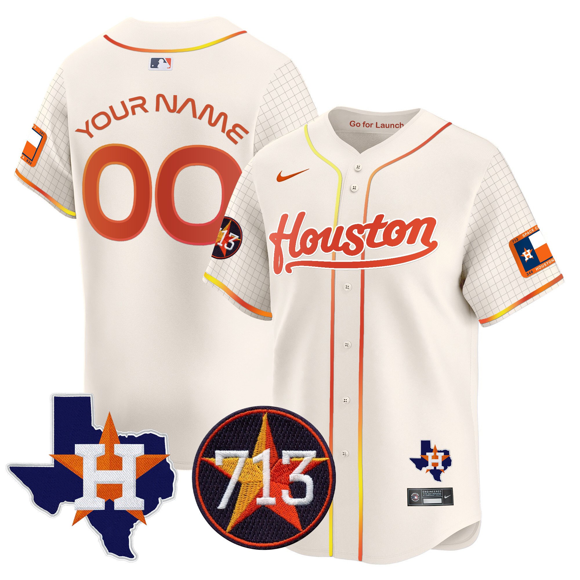 Astros Space City 713 Patch Vapor Premier Limited Custom Jersey - All Stitched - Image 6