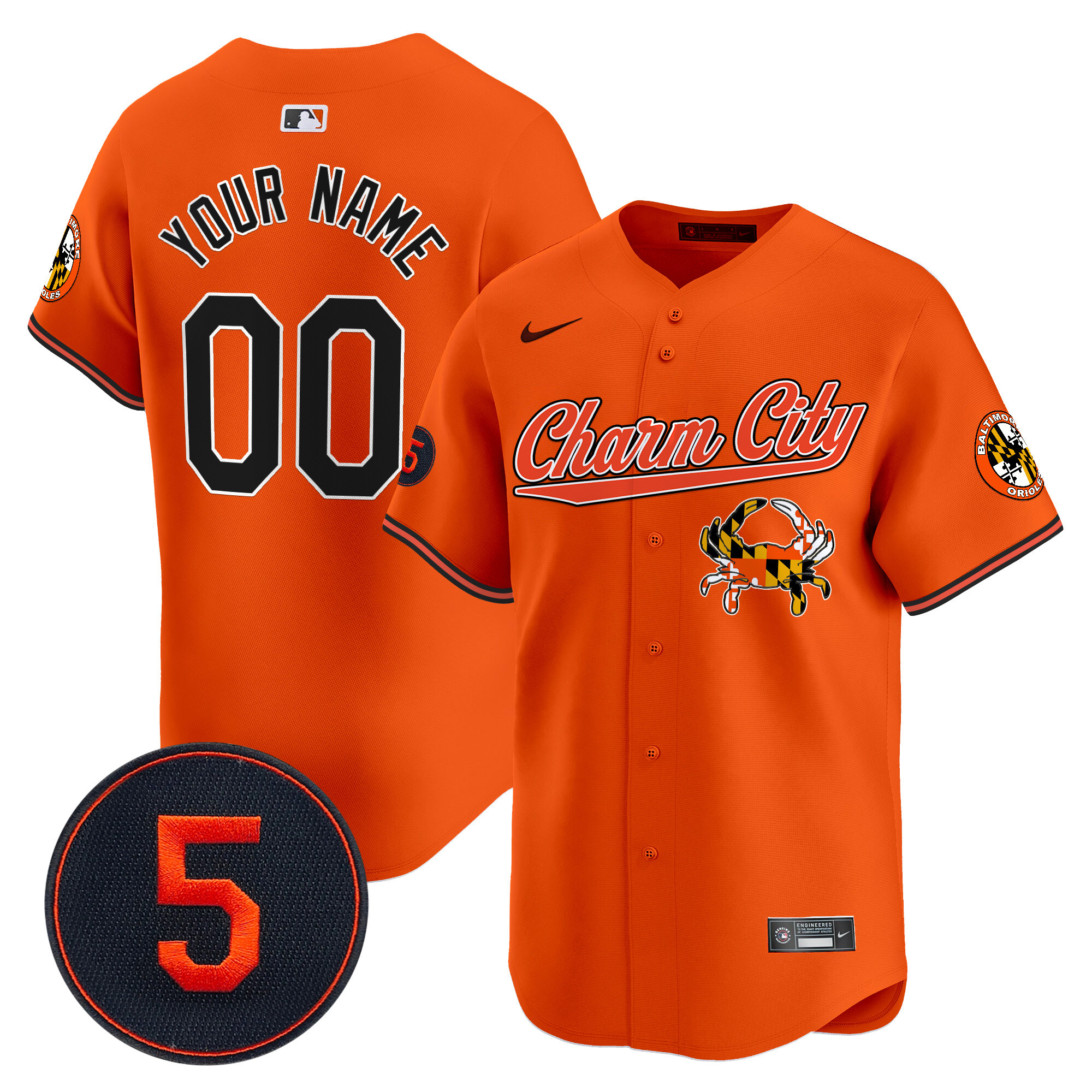 Baltimore Orioles Robinson Patch Vapor Premier Limited Custom Jersey V8 - Stitched - Image 4