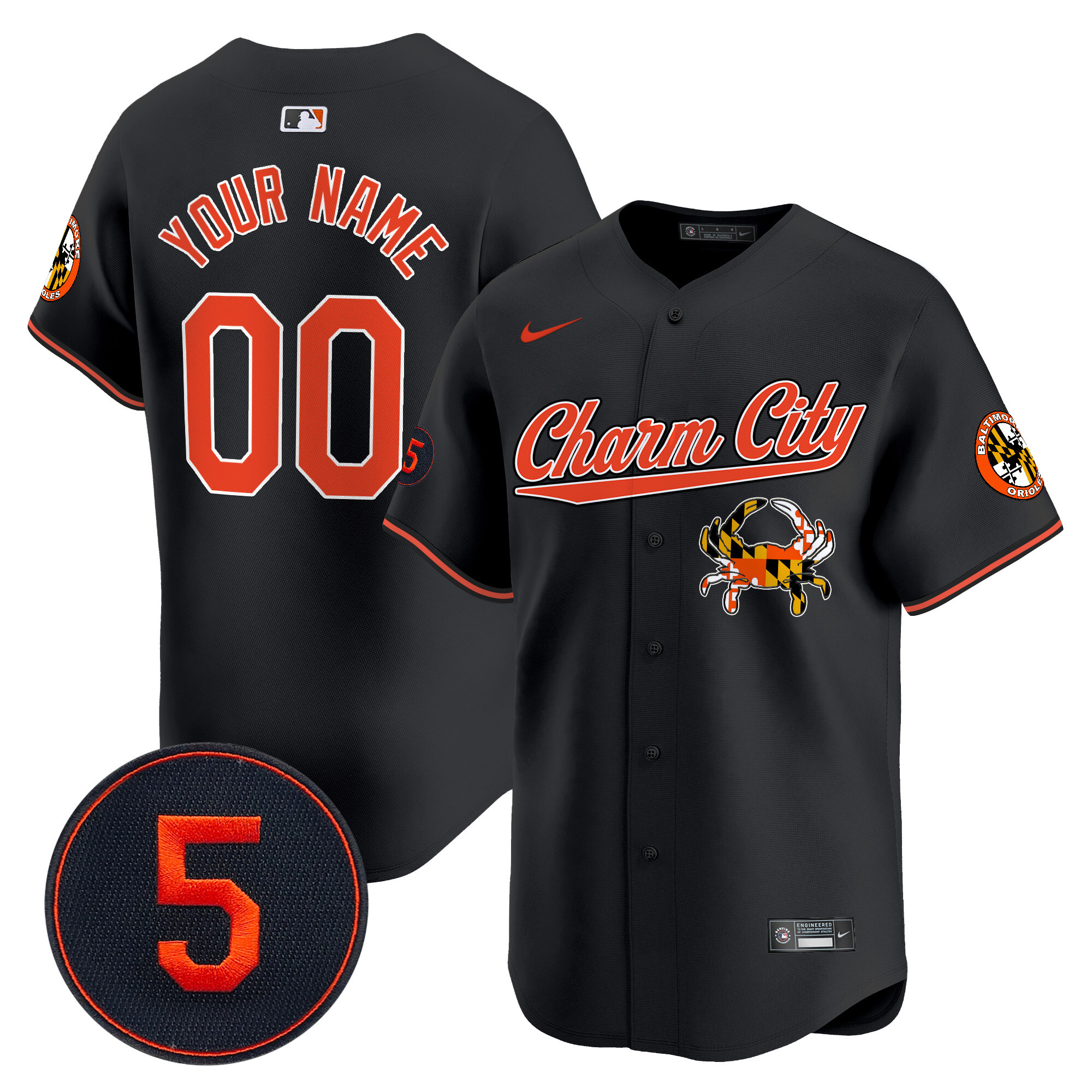 Baltimore Orioles Robinson Patch Vapor Premier Limited Custom Jersey V8 - Stitched - Image 3