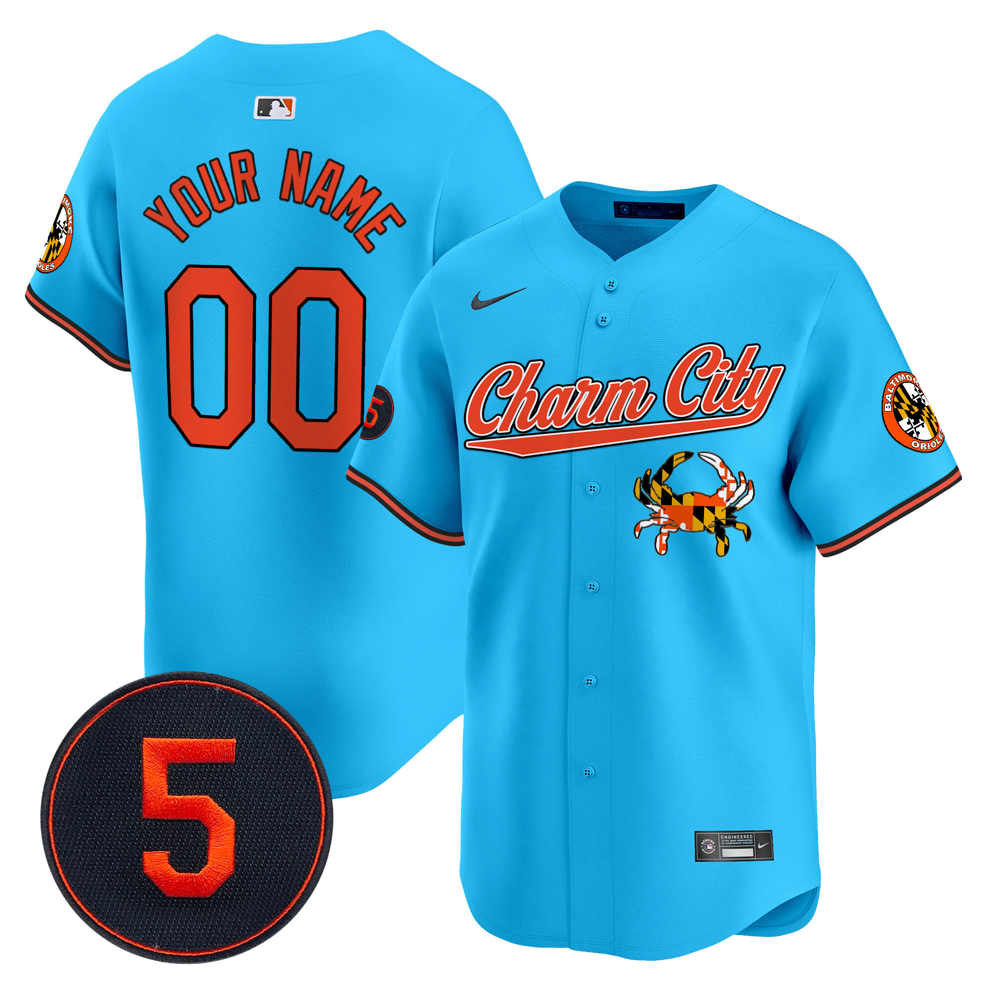 Baltimore Orioles Robinson Patch Vapor Premier Limited Custom Jersey V8 - Stitched - Image 5