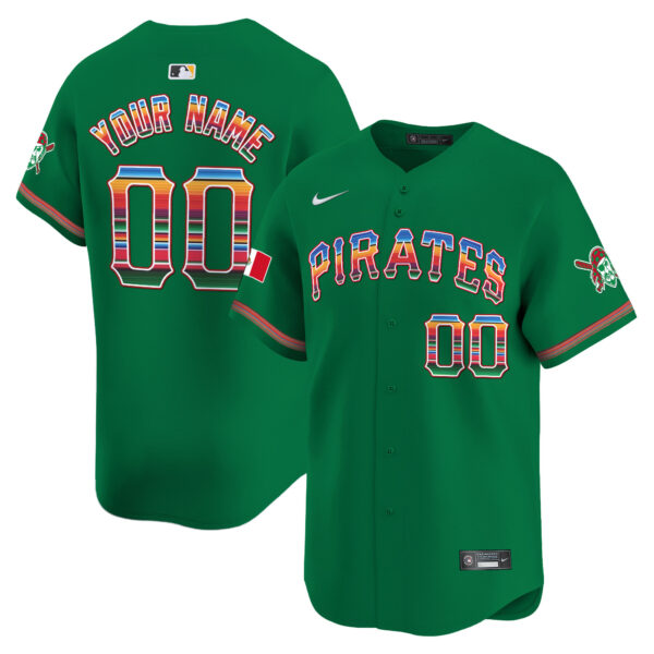Pittsburgh Pirates Mexico Vapor Premier Limited Custom Jersey - All Stitched - Image 4