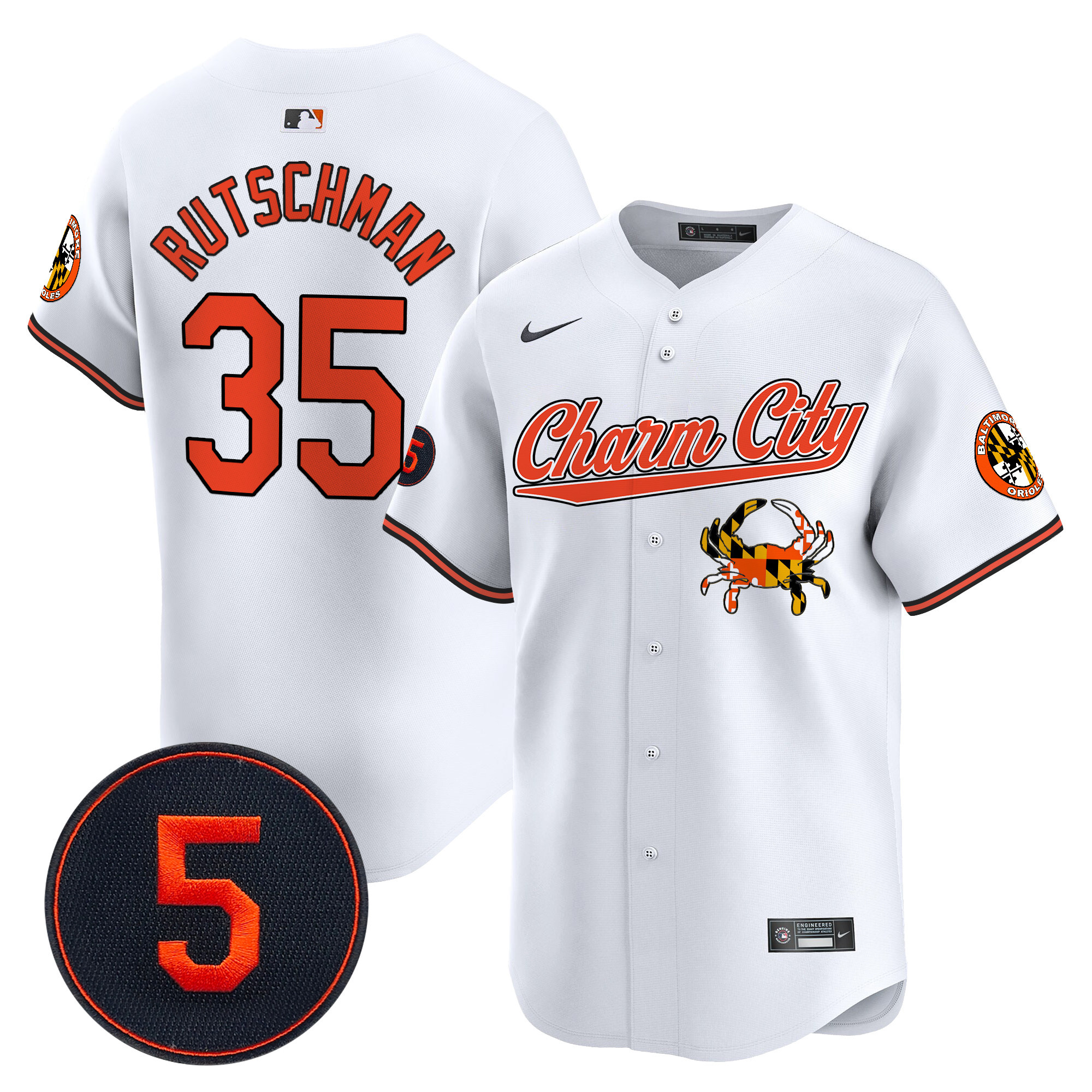 Men’s Baltimore Orioles Robinson Patch Vapor Premier Limited Jersey V8 - All Stitched - Image 10