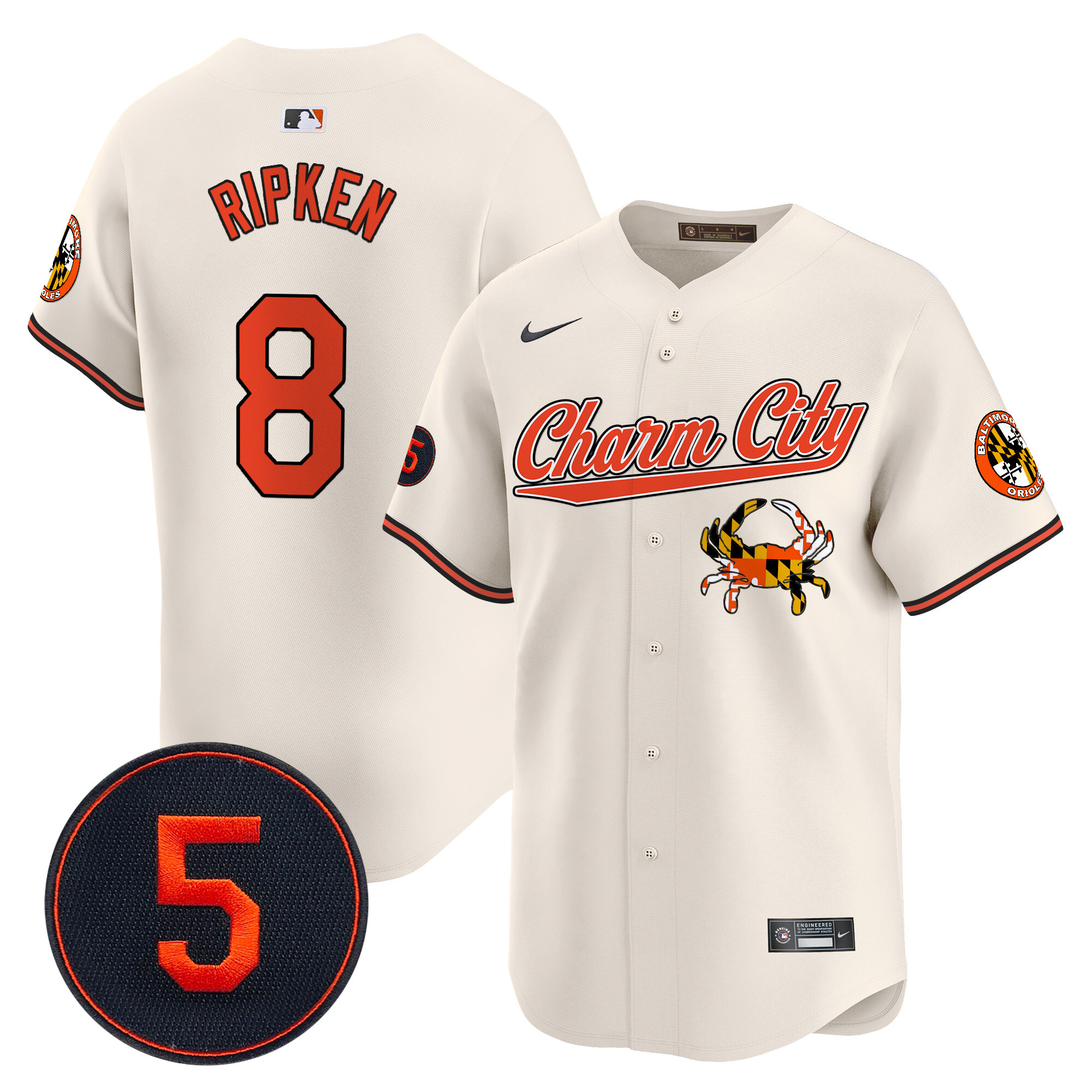 Men’s Baltimore Orioles Robinson Patch Vapor Premier Limited Jersey V8 - All Stitched - Image 6