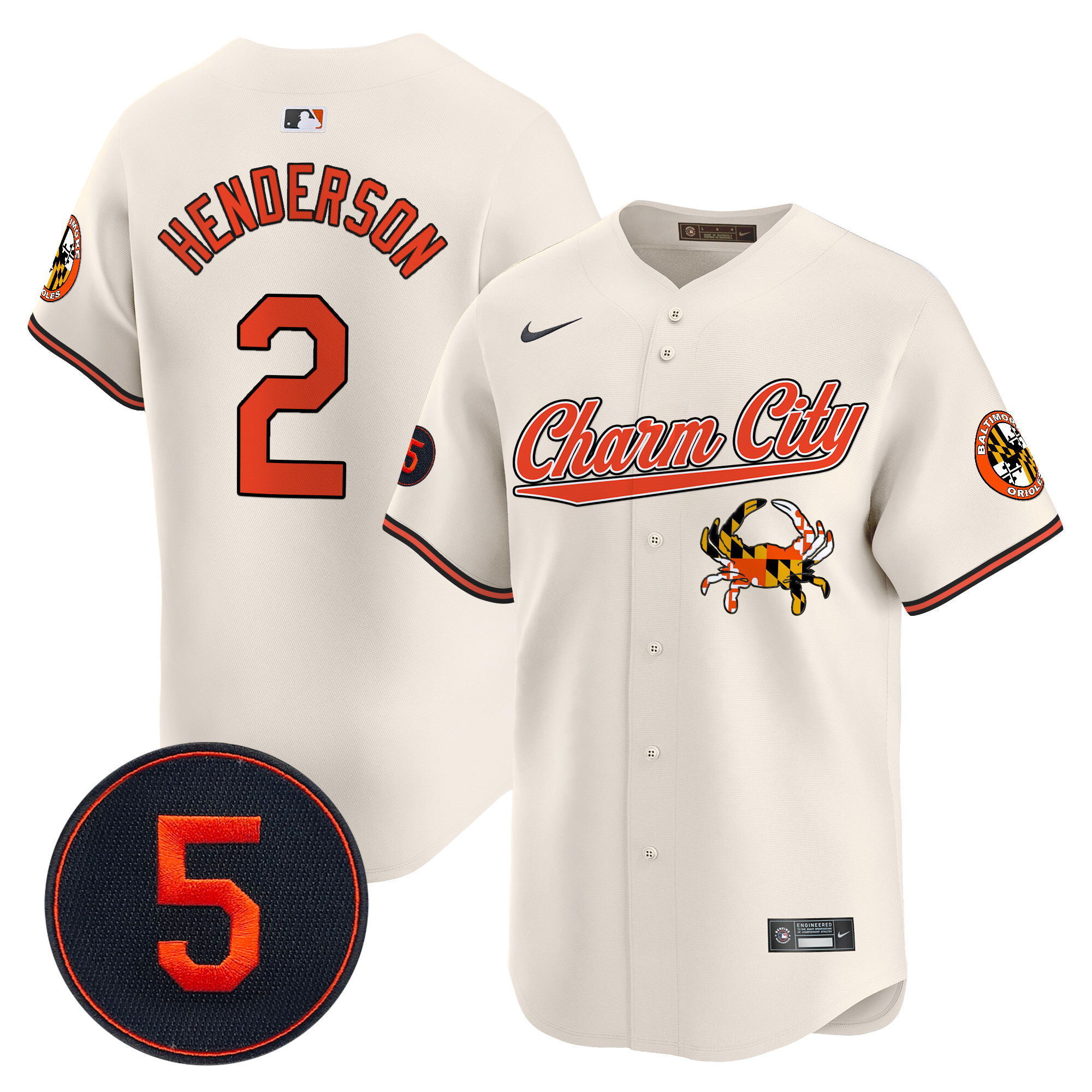 Men’s Baltimore Orioles Robinson Patch Vapor Premier Limited Jersey V8 - All Stitched - Image 7