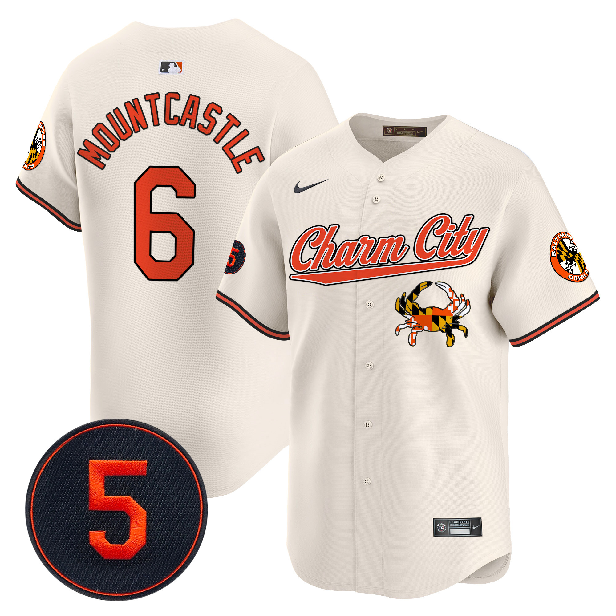 Men’s Baltimore Orioles Robinson Patch Vapor Premier Limited Jersey V8 - All Stitched - Image 3