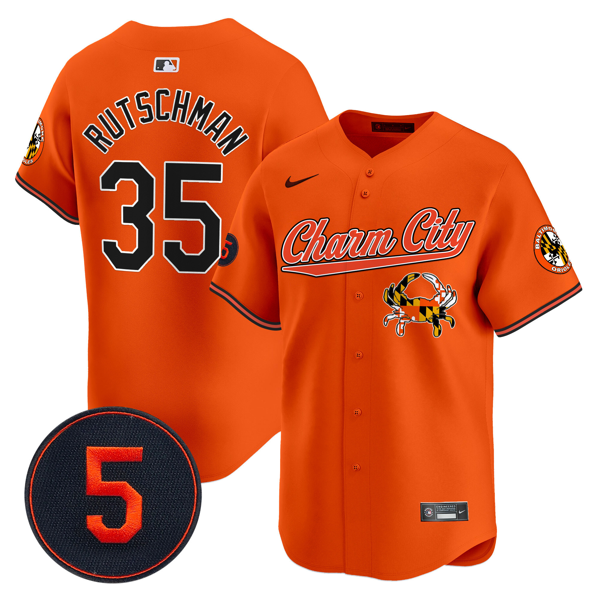 Men’s Baltimore Orioles Robinson Patch Vapor Premier Limited Jersey V8 - All Stitched - Image 28