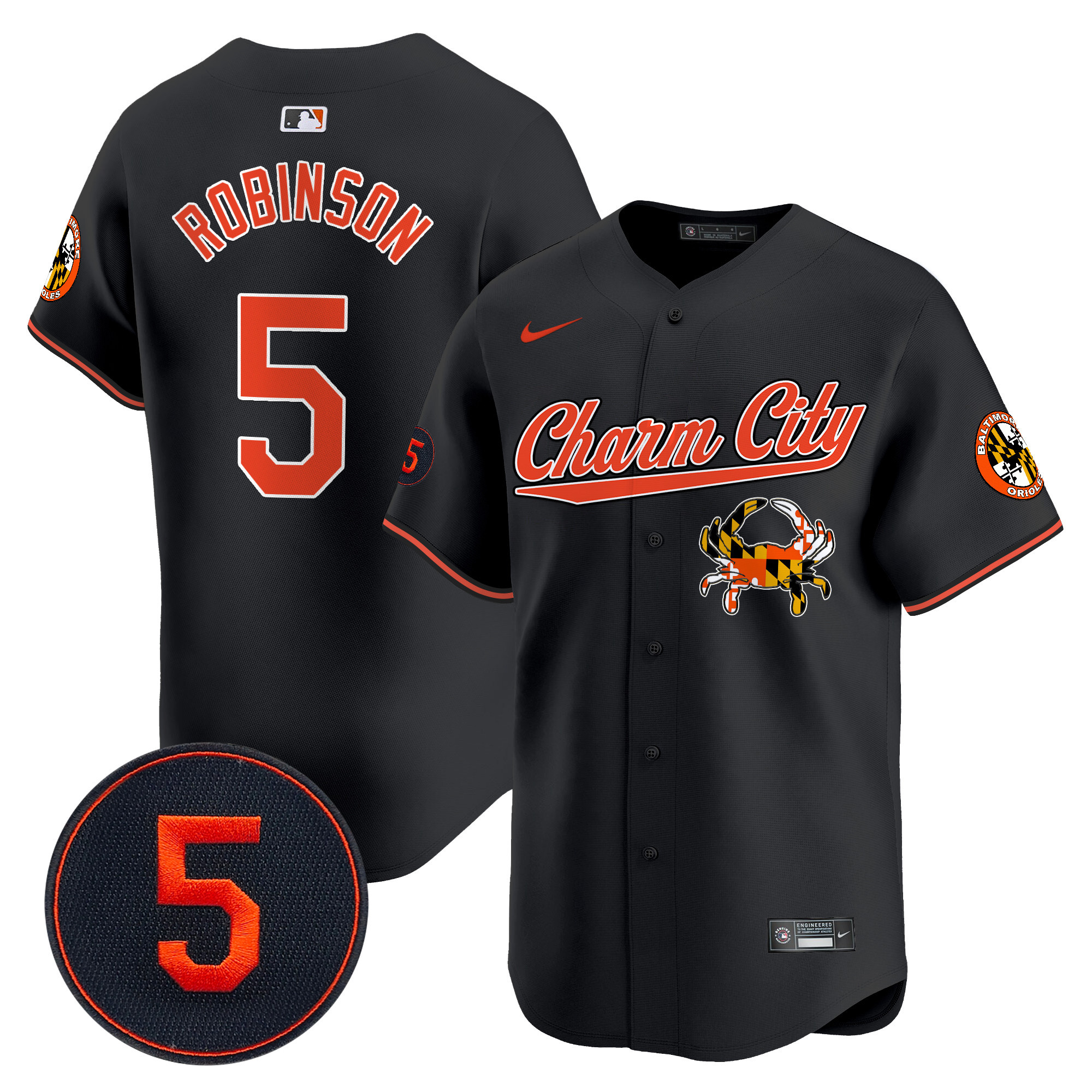 Men’s Baltimore Orioles Robinson Patch Vapor Premier Limited Jersey V8 - All Stitched - Image 20