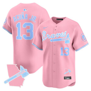 Unisex Atlanta Braves Bubblegum Pink Vapor Premier Limited Jersey - All Stitched