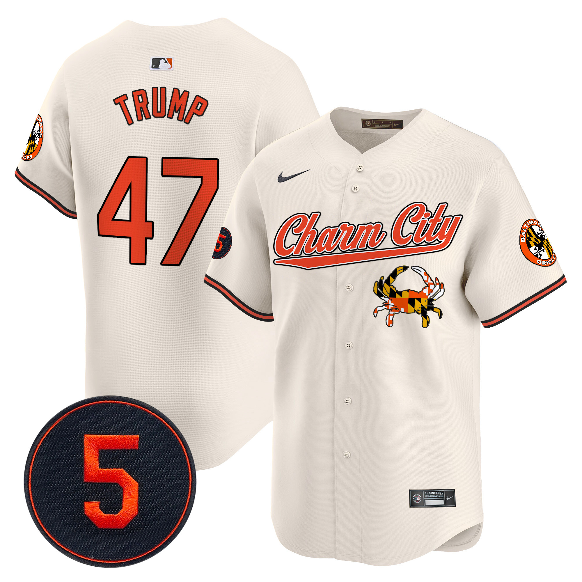 Men’s Baltimore Orioles Robinson Patch Vapor Premier Limited Jersey V8 - All Stitched - Image 8