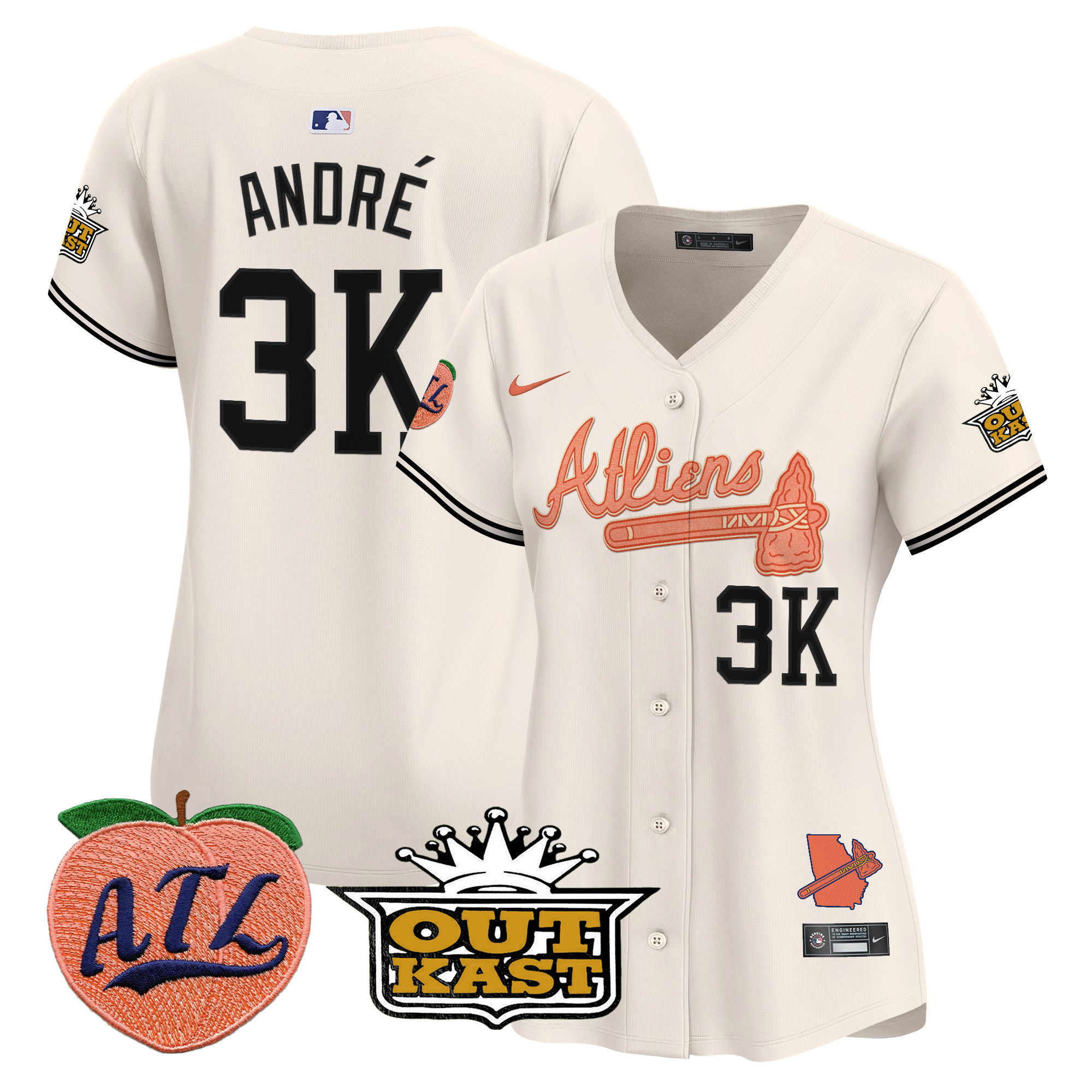Women's Atlanta Braves Atliens & Peach Vapor Premier Limited Jersey - All Stitched - Image 14