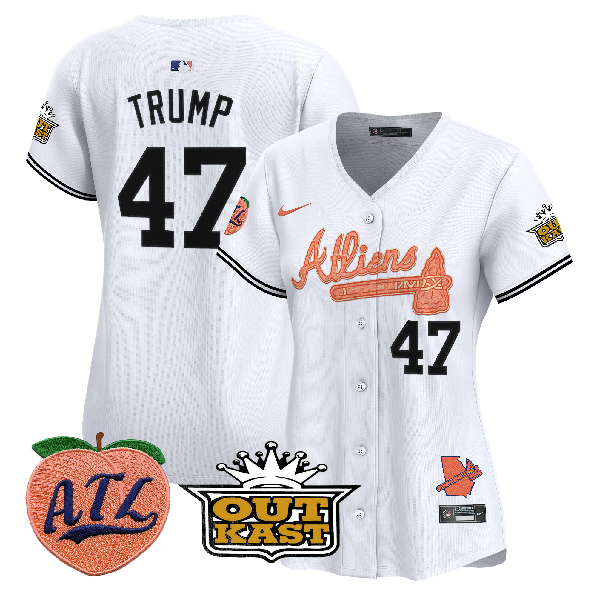 Women's Atlanta Braves Atliens & Peach Vapor Premier Limited Jersey - All Stitched - Image 49