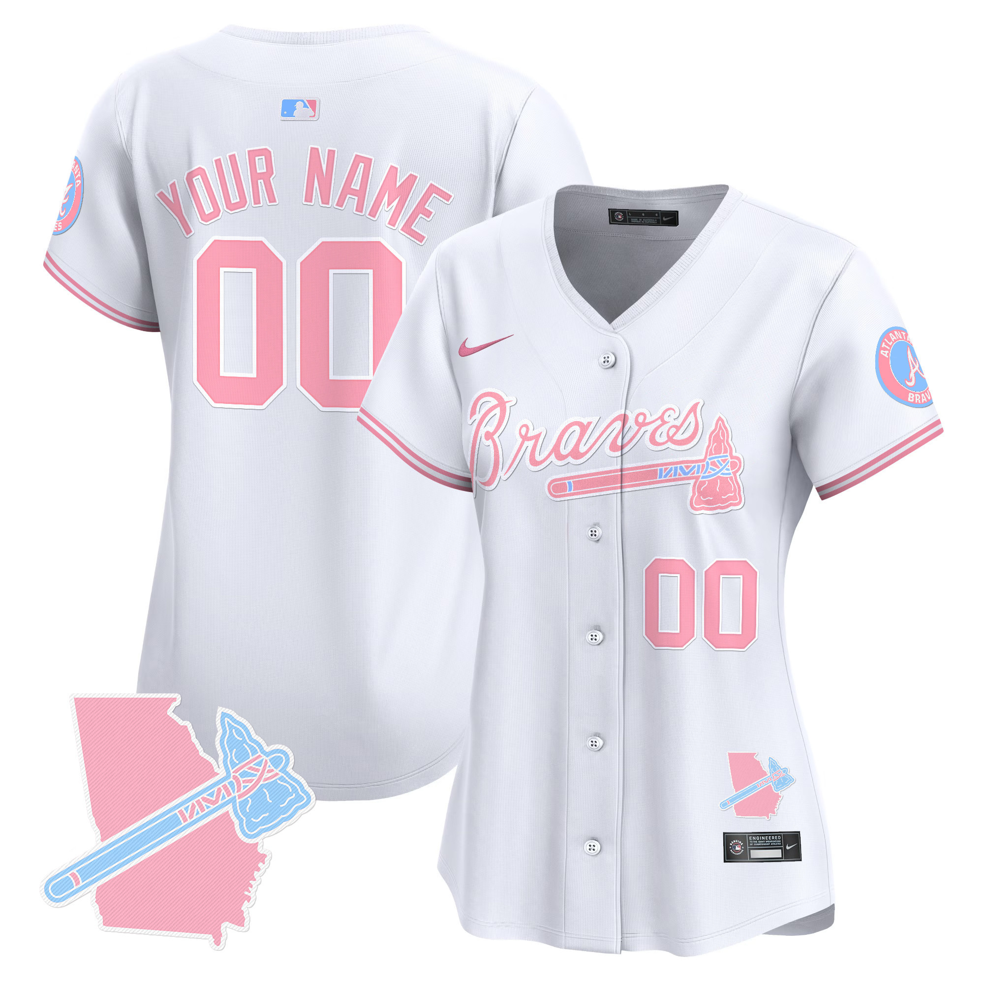 Atlanta Braves Bubblegum Pink Vapor Premier Limited Custom Jersey - All Stitched - Image 7