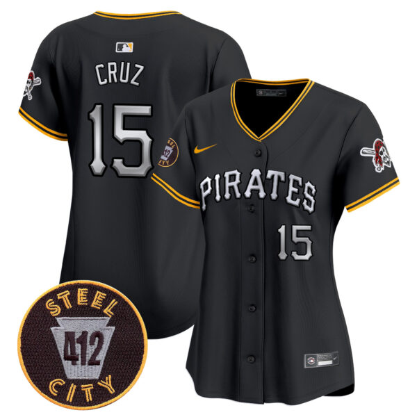 Women's Pittsburgh Pirates 412 Patch Vapor Premier Limited Jersey V6 - All Stitched - Image 10