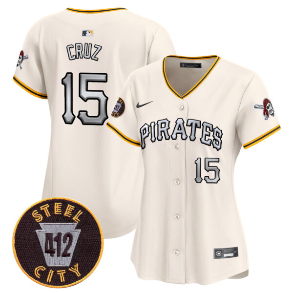 Women's Pittsburgh Pirates 412 Patch Vapor Premier Limited Jersey V6 - All Stitched - Image 17