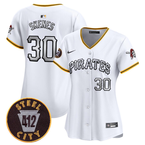 Women's Pittsburgh Pirates 412 Patch Vapor Premier Limited Jersey V6 - All Stitched - Image 4