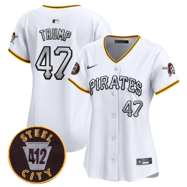 Women's Pittsburgh Pirates 412 Patch Vapor Premier Limited Jersey V6 - All Stitched - Image 6