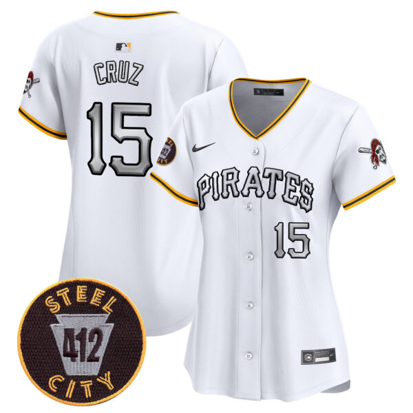 Women's Pittsburgh Pirates 412 Patch Vapor Premier Limited Jersey V6 - All Stitched - Image 3
