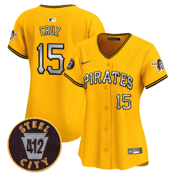 Women's Pittsburgh Pirates 412 Patch Vapor Premier Limited Jersey V6 - All Stitched - Image 24