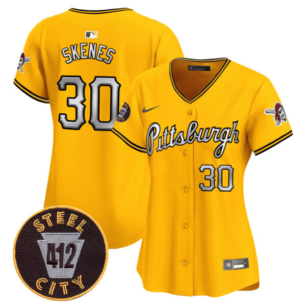Women's Pittsburgh Pirates 412 Patch Vapor Premier Limited Jersey V7 - All Stitched - Image 25