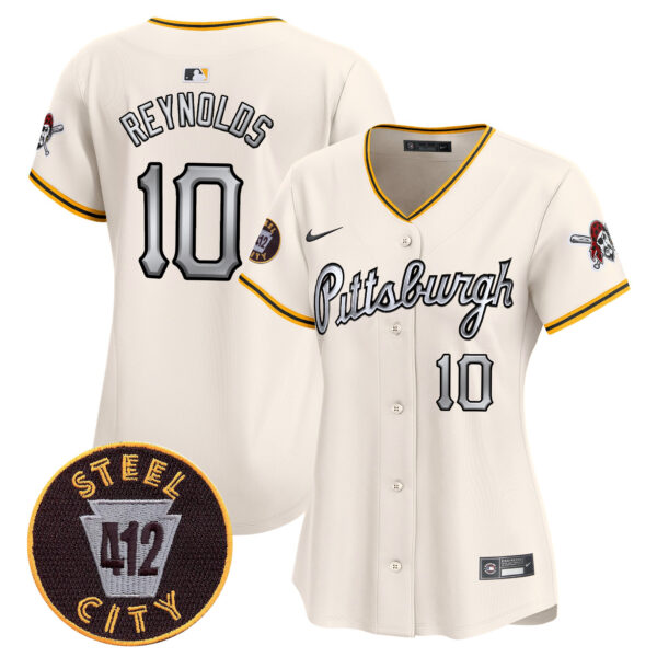 Women's Pittsburgh Pirates 412 Patch Vapor Premier Limited Jersey V7 - All Stitched - Image 15