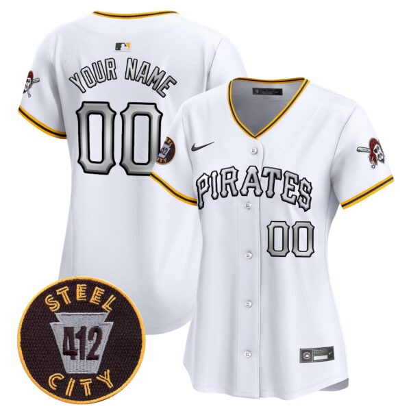 Pittsburgh Pirates 412 Patch Vapor Premier Limited Custom Jersey V6 - All Stitched - Image 6