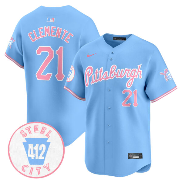 Unisex Pittsburgh Pirates Bubblegum Pink Vapor Premier Limited Jersey - All Stitched - Image 33