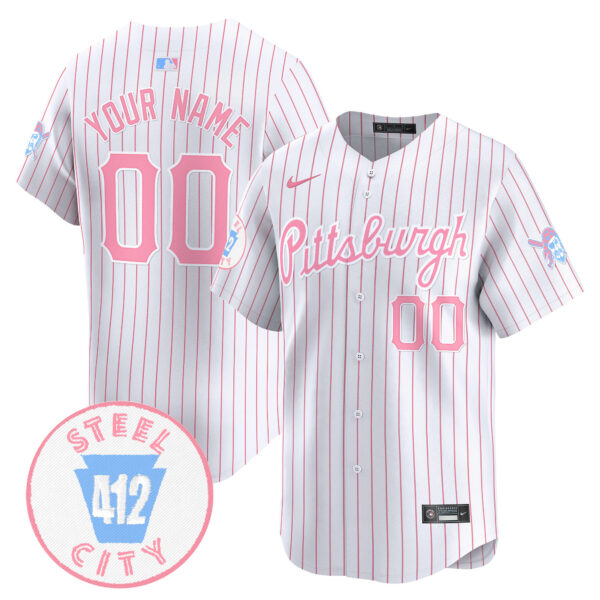 Unisex Pittsburgh Pirates Bubblegum Pink Vapor Premier Limited Custom Jersey - All Stitched - Image 4