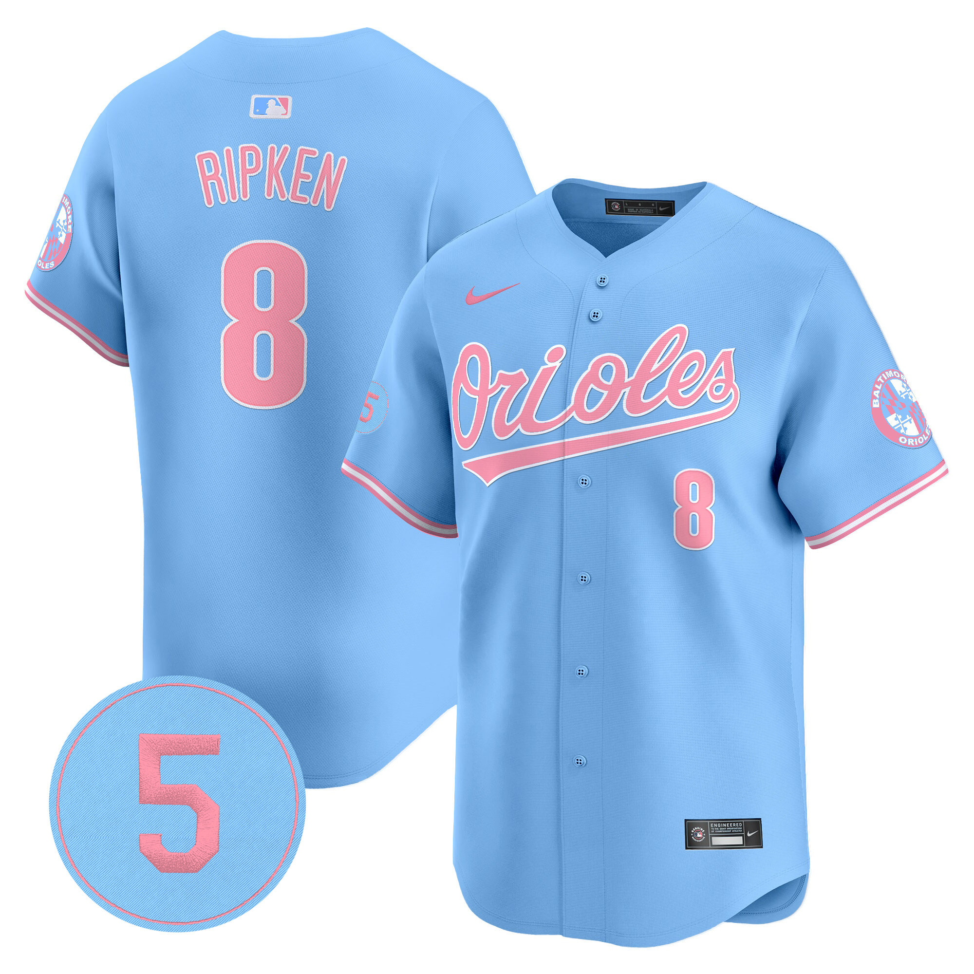 Unisex Orioles Bubblegum Pink Robinson Patch Vapor Premier Limited Jersey - All Stitched - Image 38