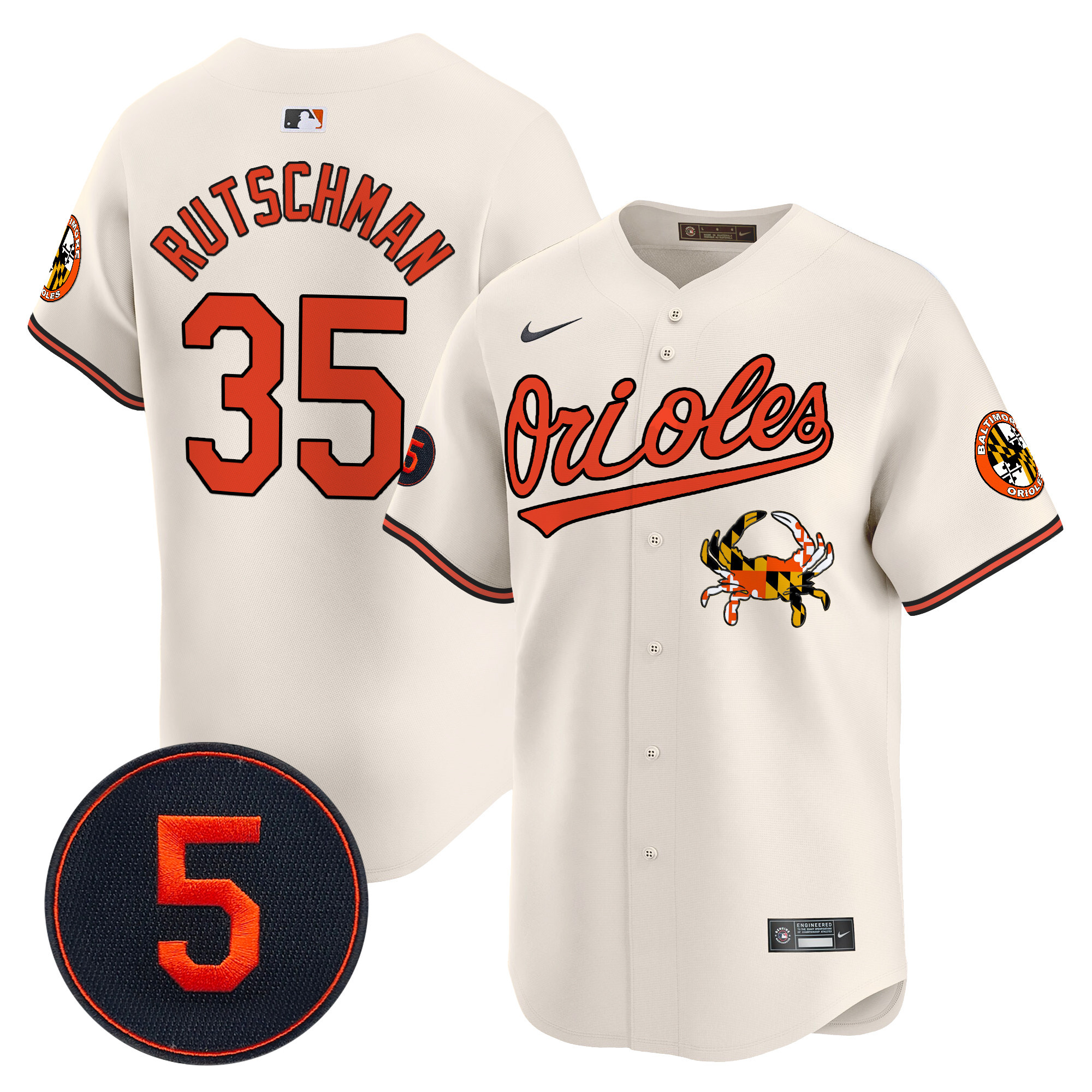 Men’s Baltimore Orioles Robinson Patch Vapor Premier Limited Jersey V9 - All Stitched
