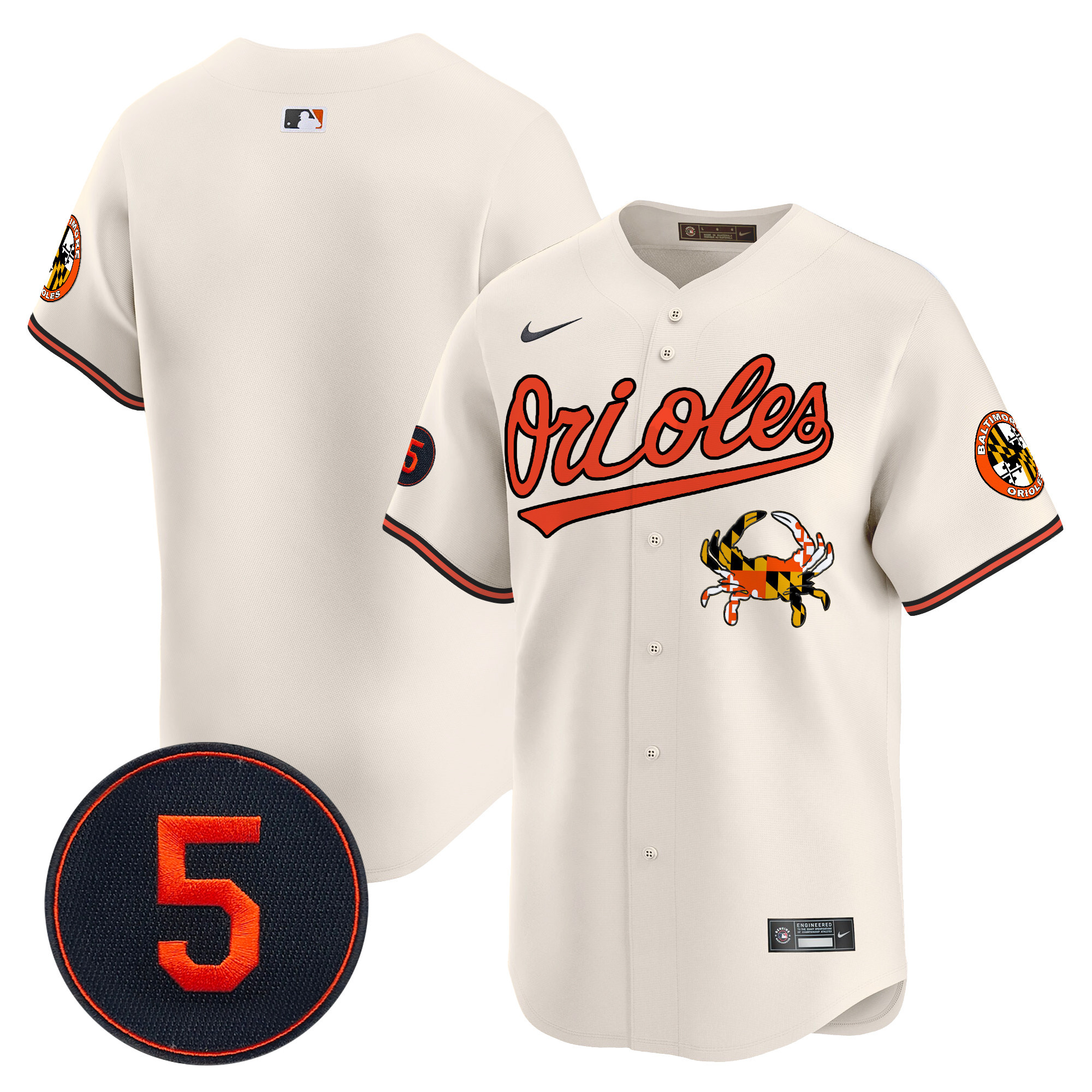 Men’s Baltimore Orioles Robinson Patch Vapor Premier Limited Jersey V9 - All Stitched - Image 9