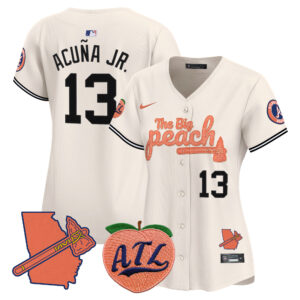 Women's Atlanta Braves The Big Peach Vapor Premier Limited Jersey V2 - All Stitched