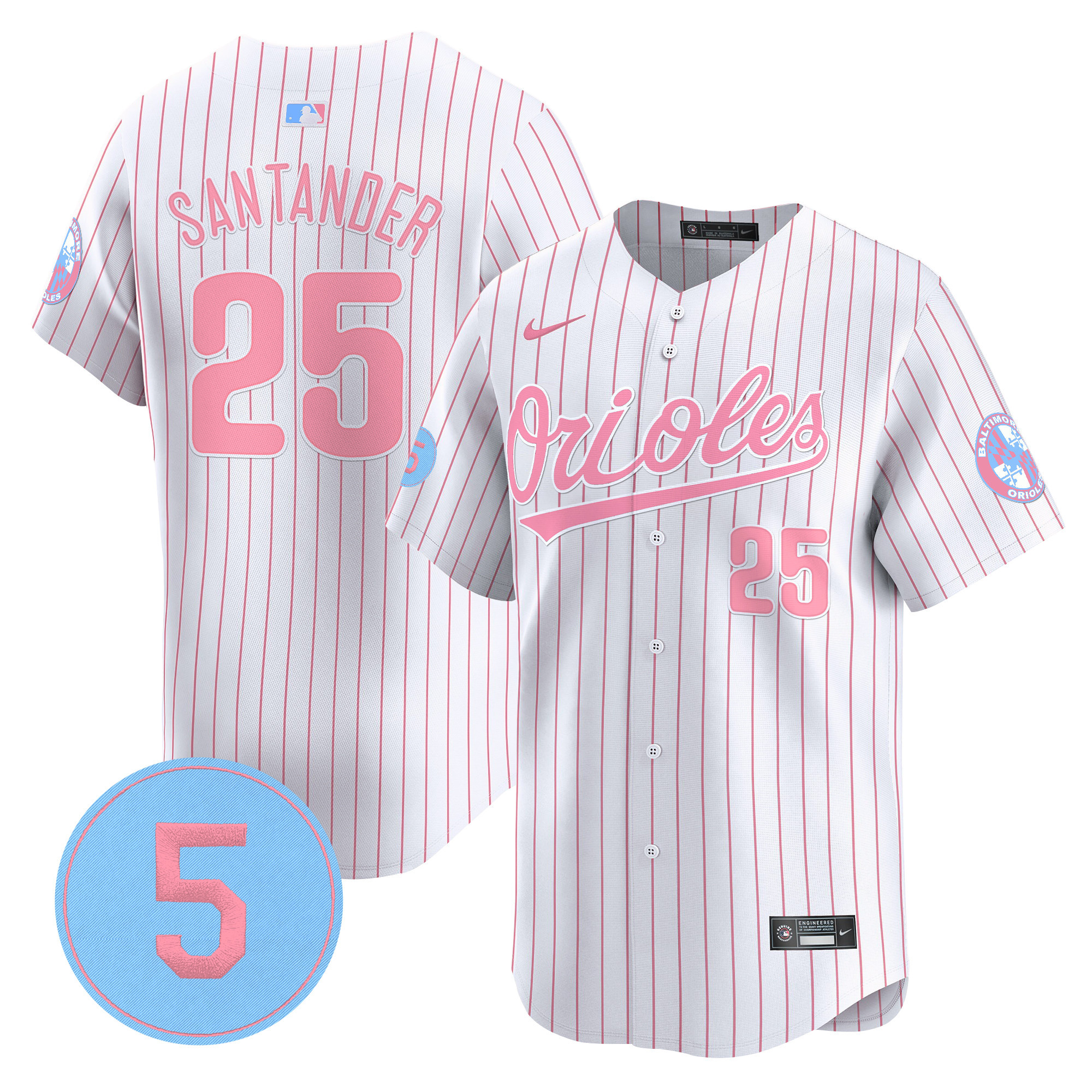 Unisex Orioles Bubblegum Pink Robinson Patch Vapor Premier Limited Jersey - All Stitched - Image 29