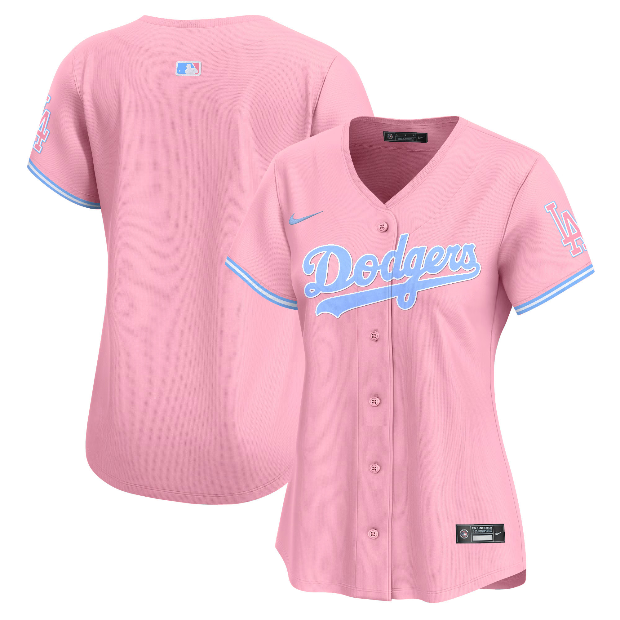 Women's Dodgers Bubblegum Pink Vapor Premier Limited Jersey - All Stitched - Image 9