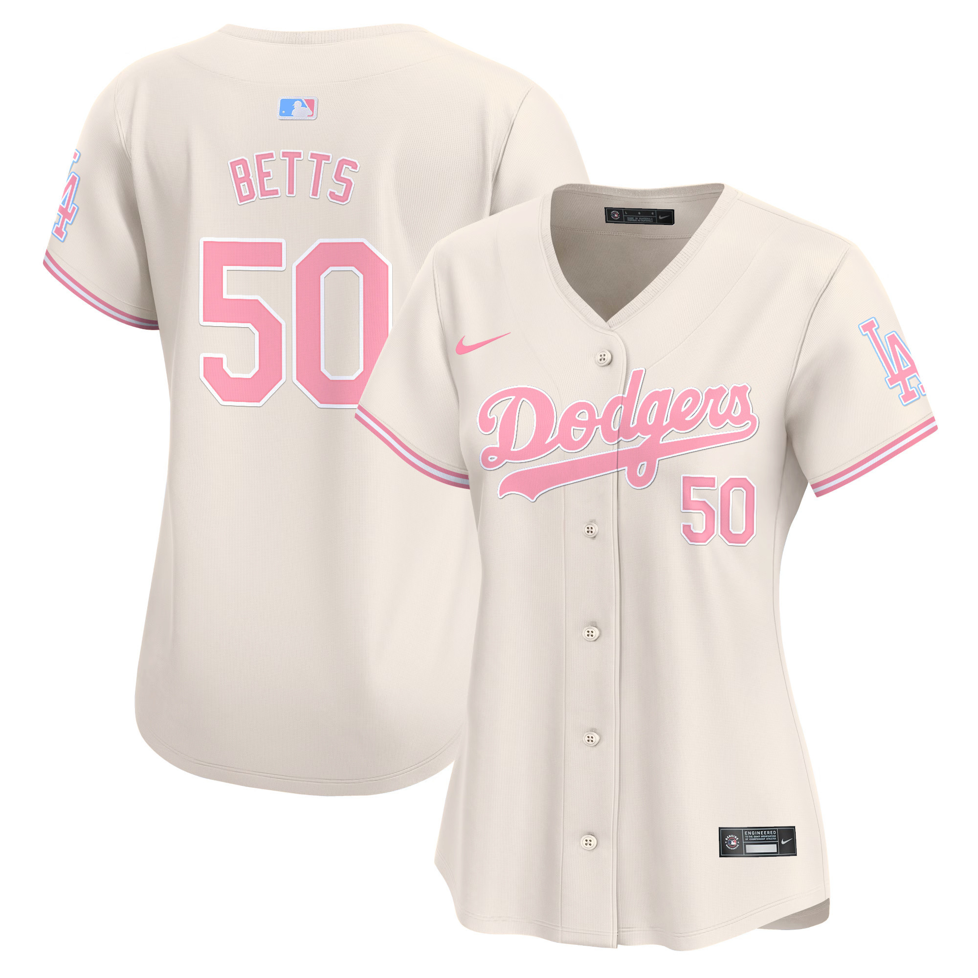 Women's Dodgers Bubblegum Pink Vapor Premier Limited Jersey - All Stitched - Image 21