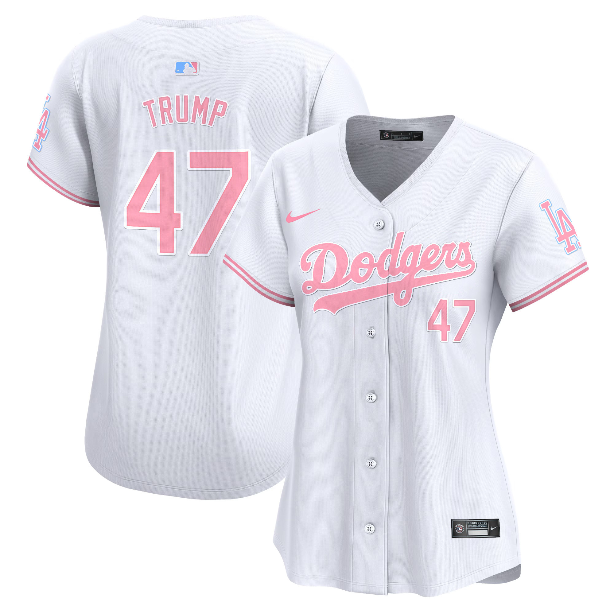 Women's Dodgers Bubblegum Pink Vapor Premier Limited Jersey - All Stitched - Image 17
