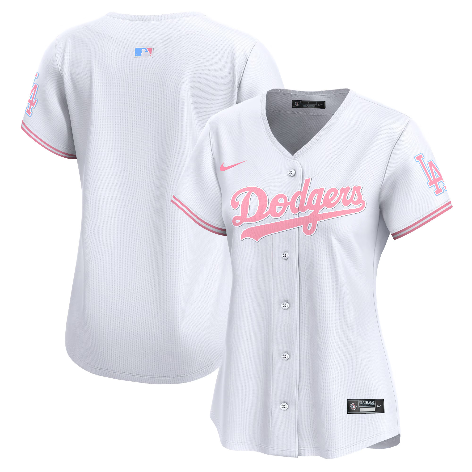 Women's Dodgers Bubblegum Pink Vapor Premier Limited Jersey - All Stitched - Image 18
