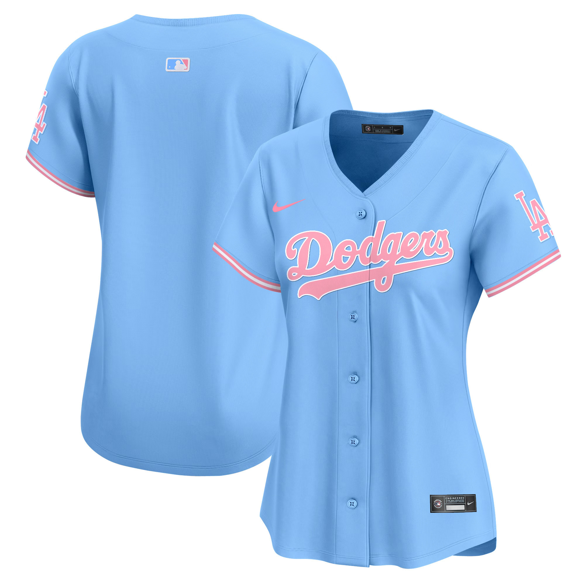 Women's Dodgers Bubblegum Pink Vapor Premier Limited Jersey - All Stitched - Image 36