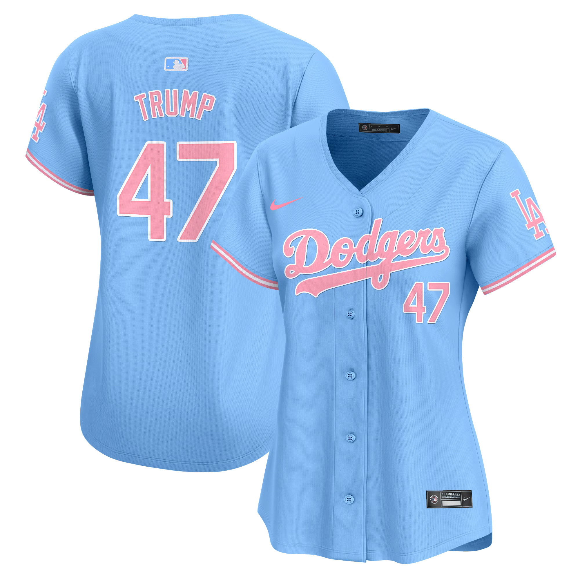 Women's Dodgers Bubblegum Pink Vapor Premier Limited Jersey - All Stitched - Image 35