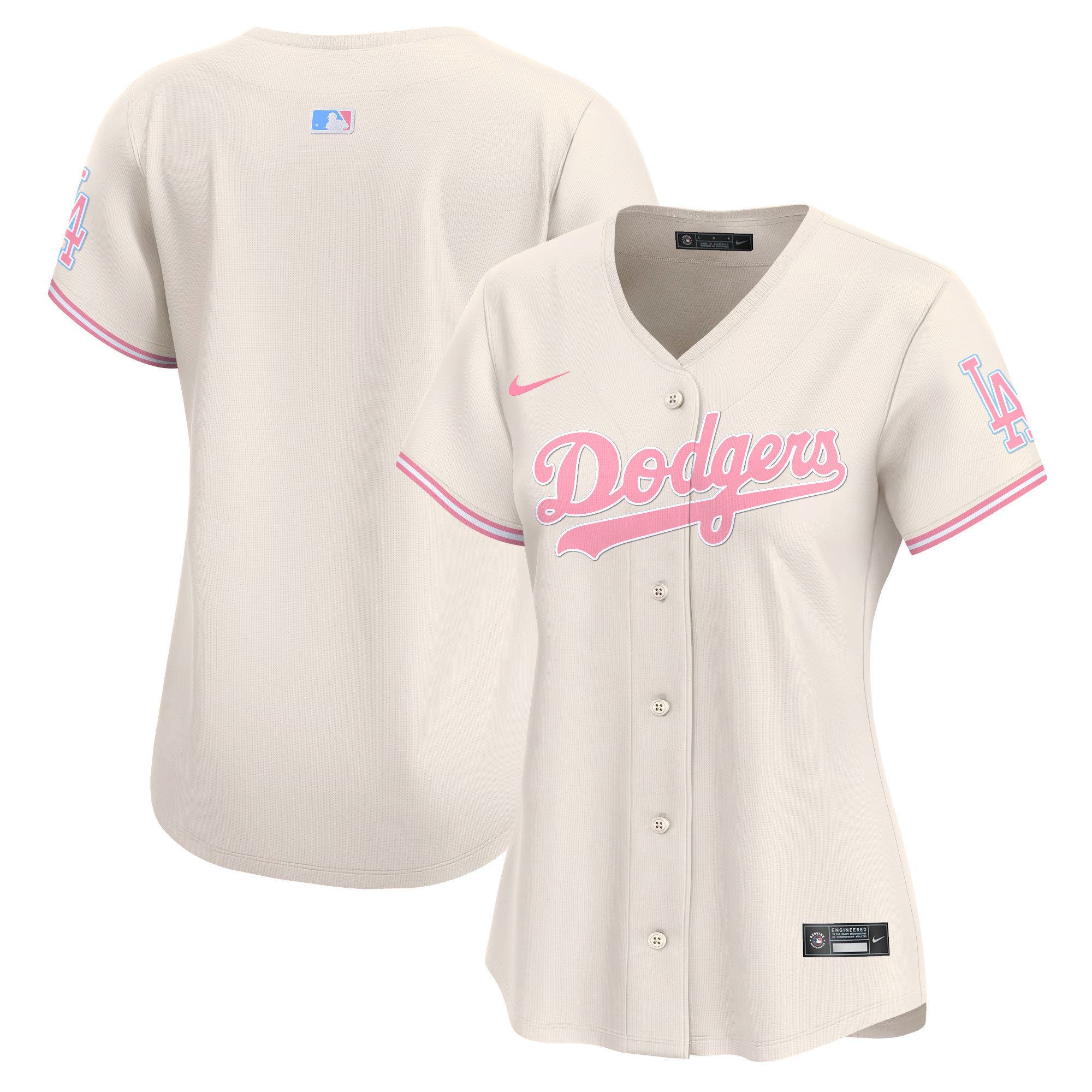 Women's Dodgers Bubblegum Pink Vapor Premier Limited Jersey - All Stitched - Image 27