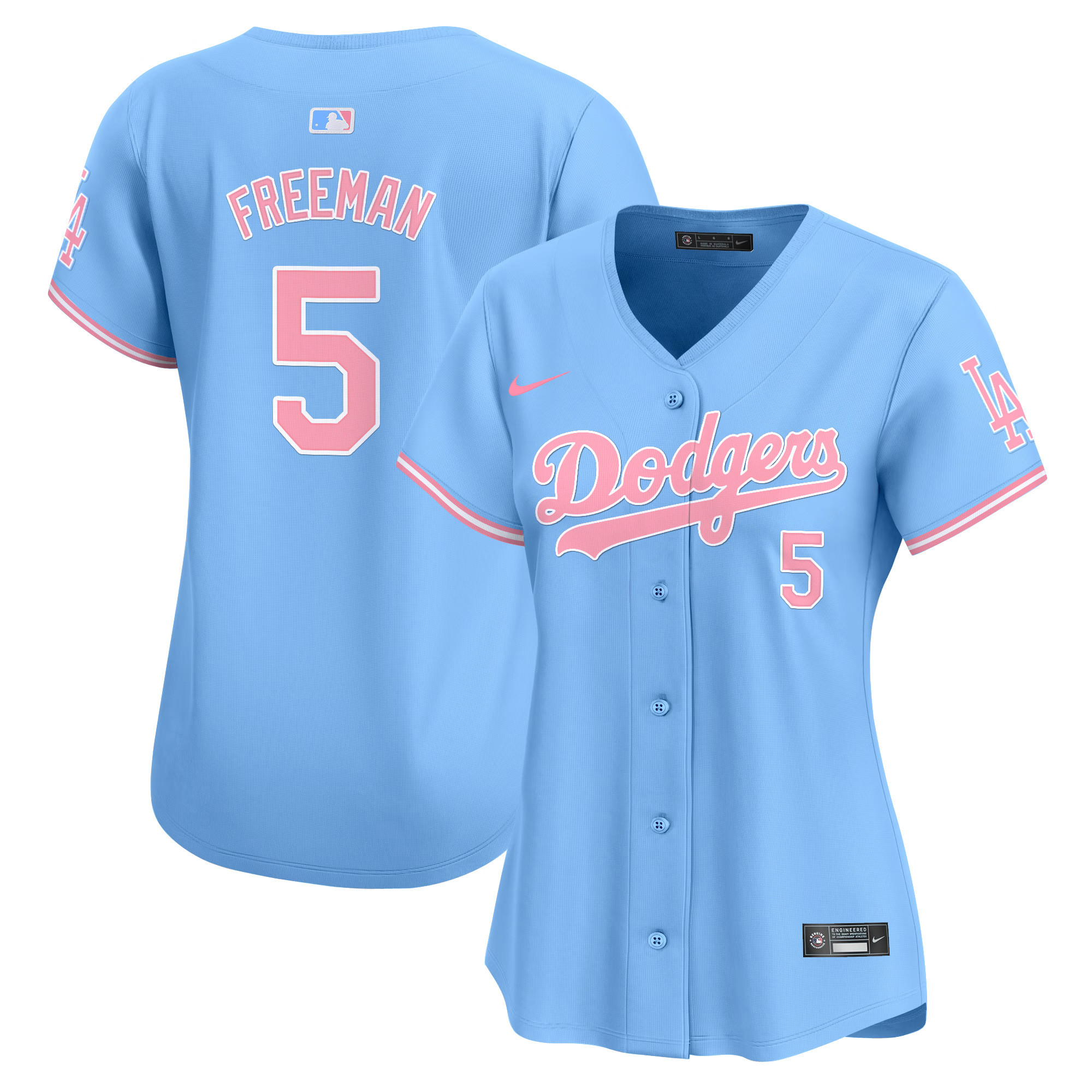 Women's Dodgers Bubblegum Pink Vapor Premier Limited Jersey - All Stitched - Image 29