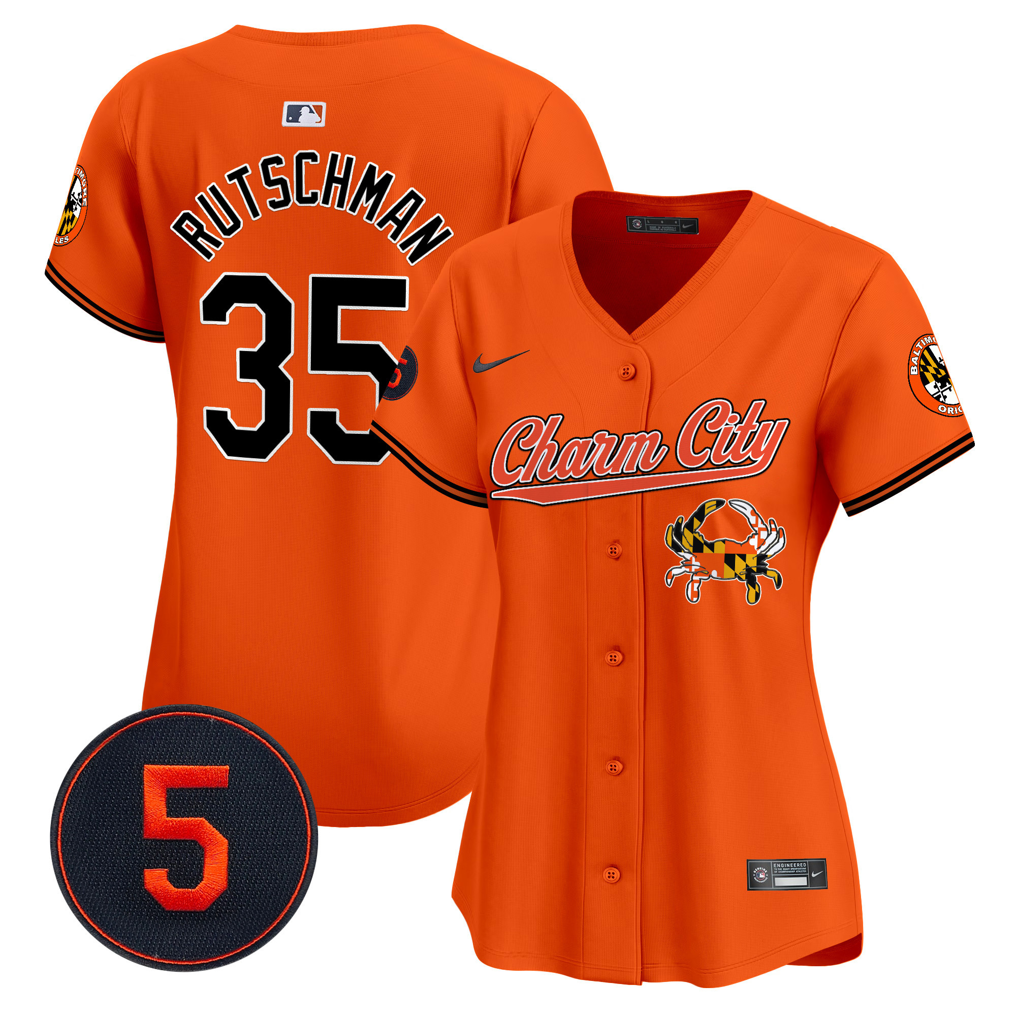 Women’s Baltimore Orioles Robinson Patch Vapor Premier Limited Jersey V8 - All Stitched - Image 28