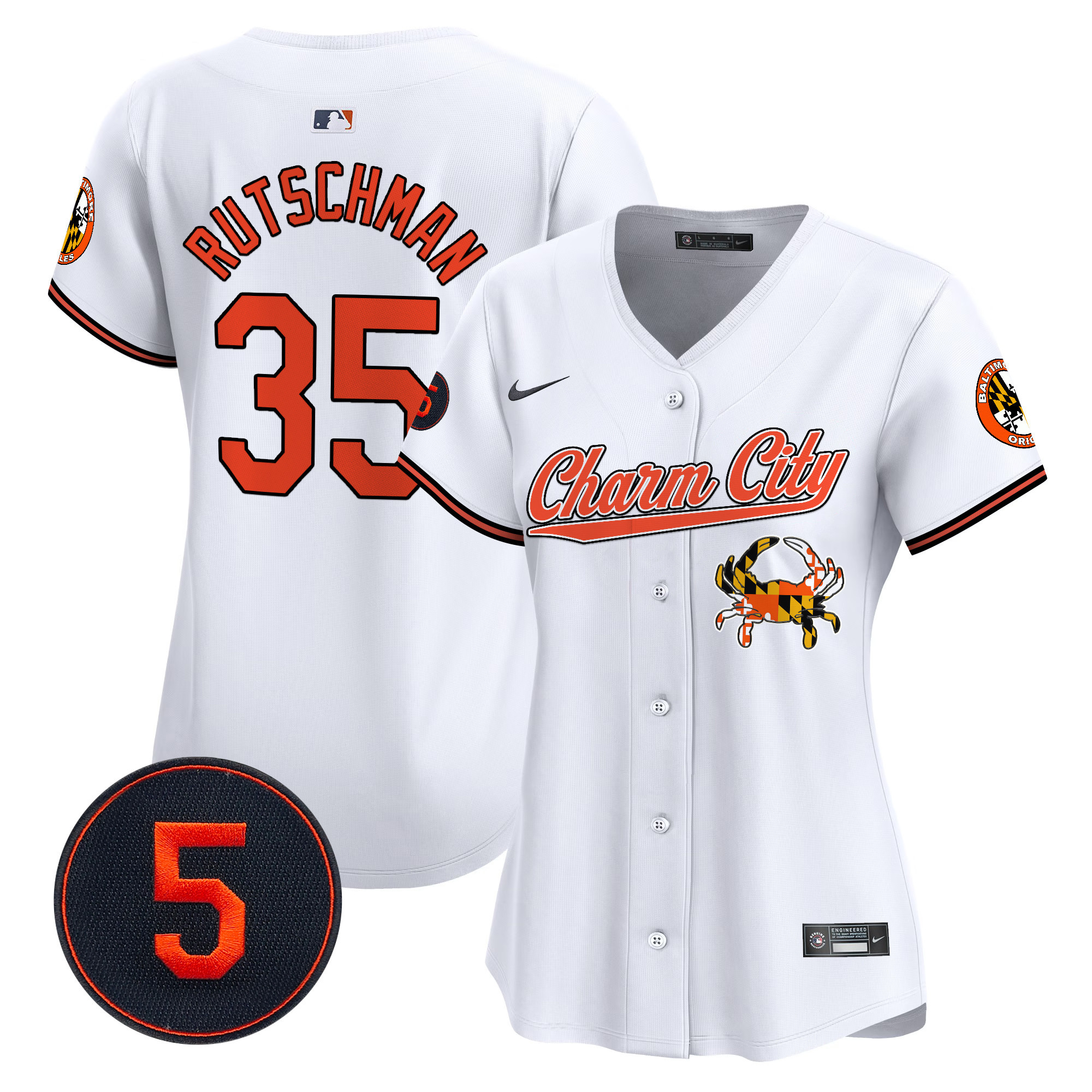 Women’s Baltimore Orioles Robinson Patch Vapor Premier Limited Jersey V8 - All Stitched - Image 10