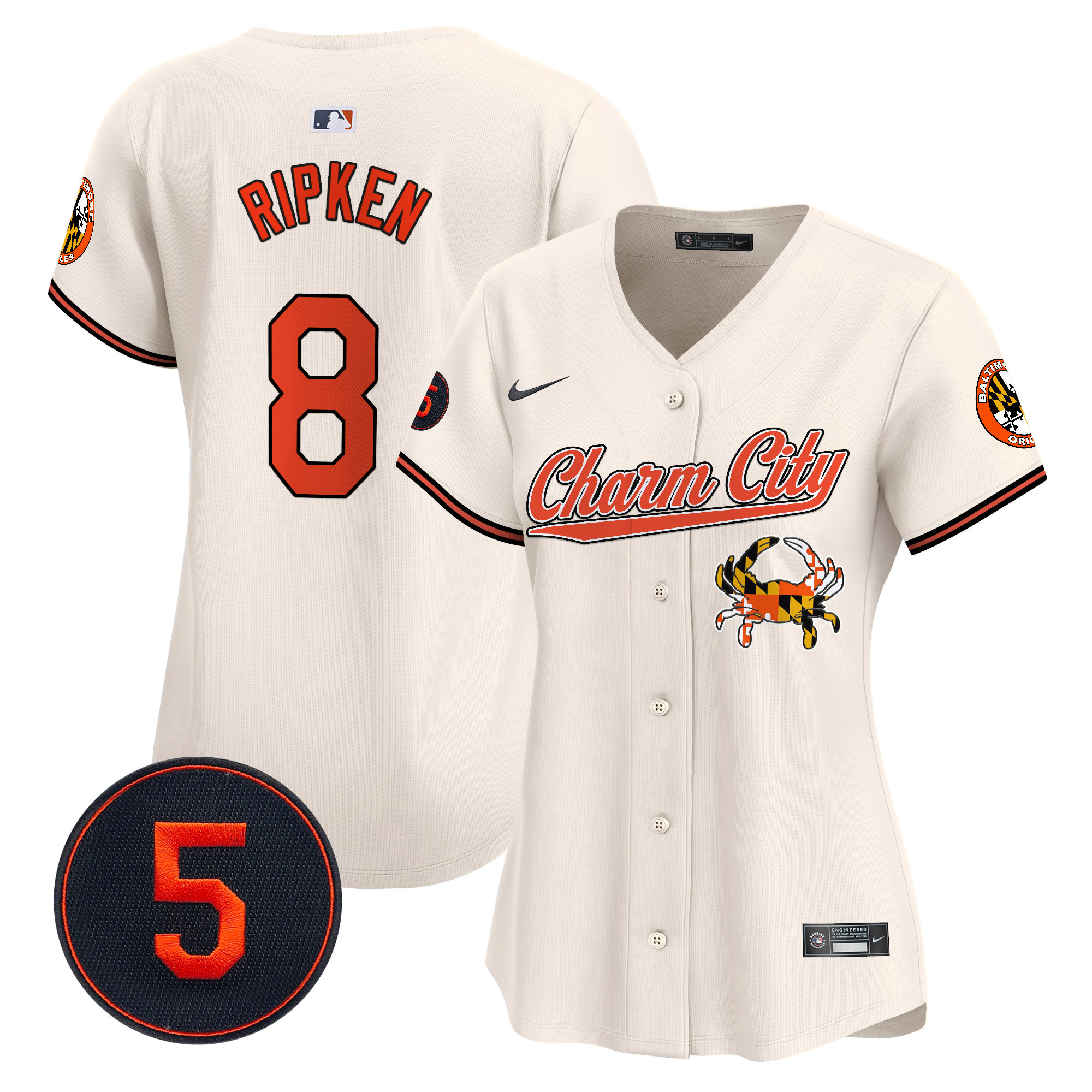 Women’s Baltimore Orioles Robinson Patch Vapor Premier Limited Jersey V8 - All Stitched - Image 6