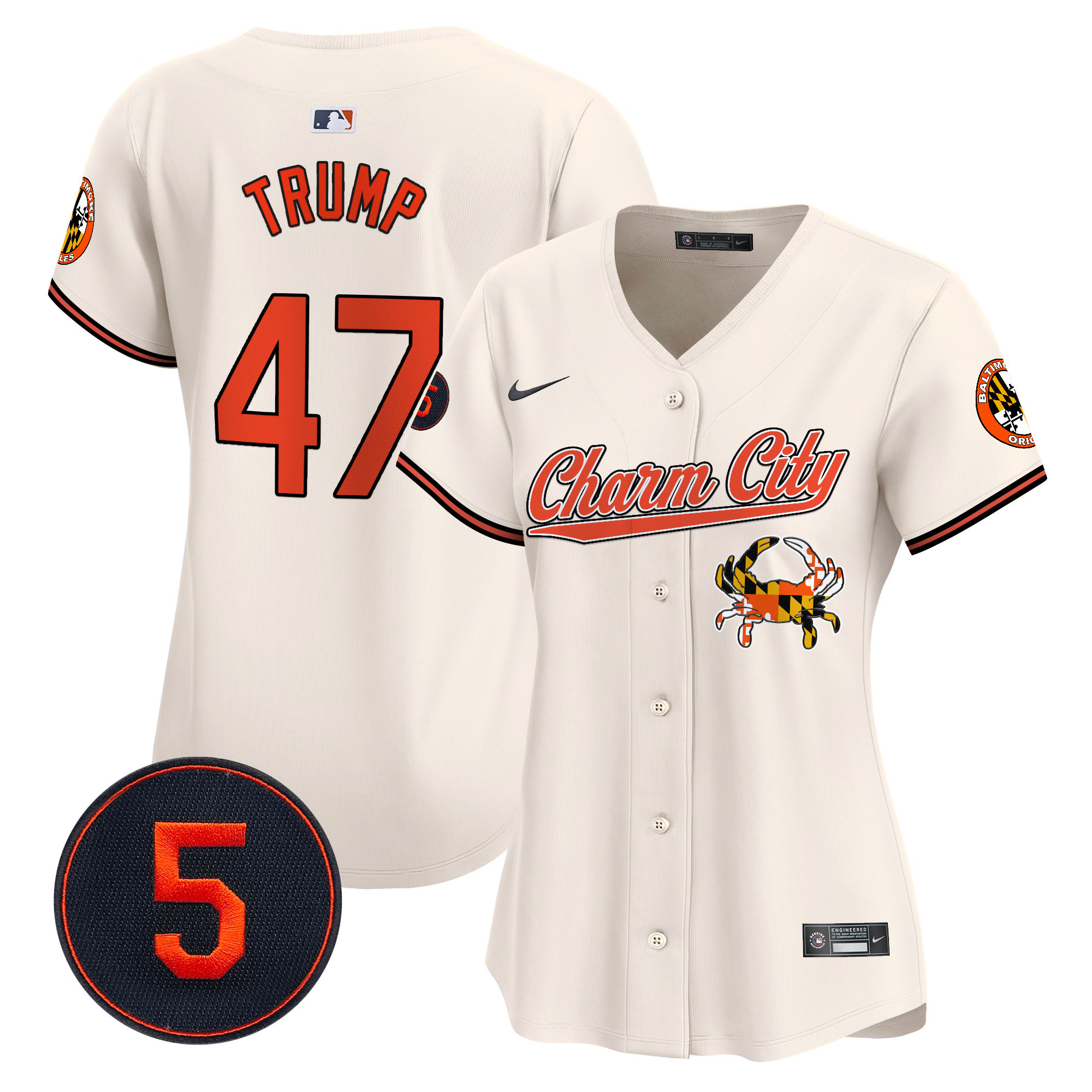 Women’s Baltimore Orioles Robinson Patch Vapor Premier Limited Jersey V8 - All Stitched - Image 8