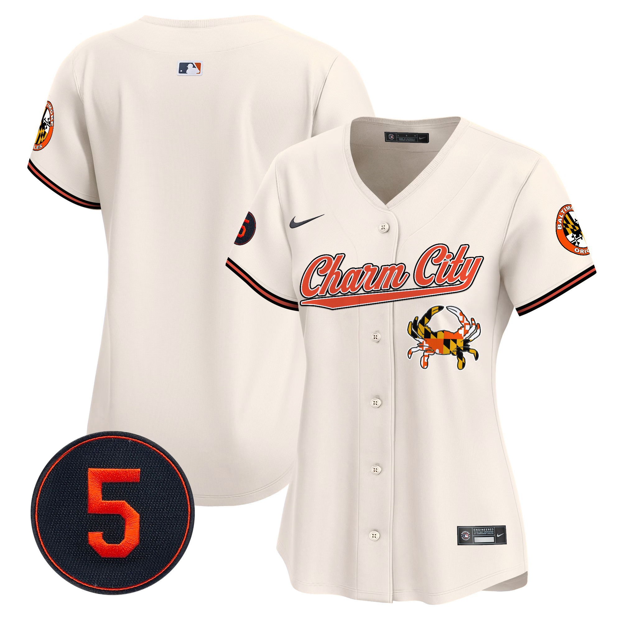 Women’s Baltimore Orioles Robinson Patch Vapor Premier Limited Jersey V8 - All Stitched - Image 9