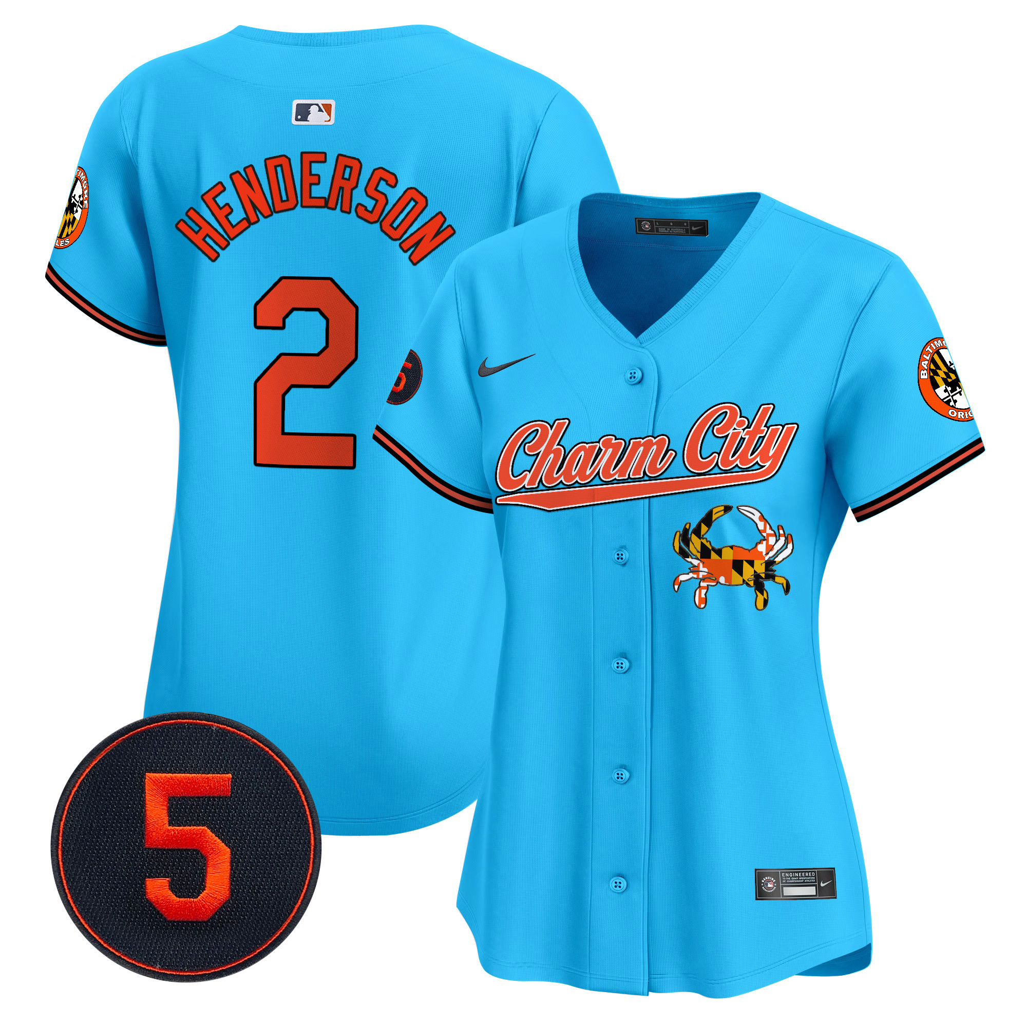 Women’s Baltimore Orioles Robinson Patch Vapor Premier Limited Jersey V8 - All Stitched - Image 43