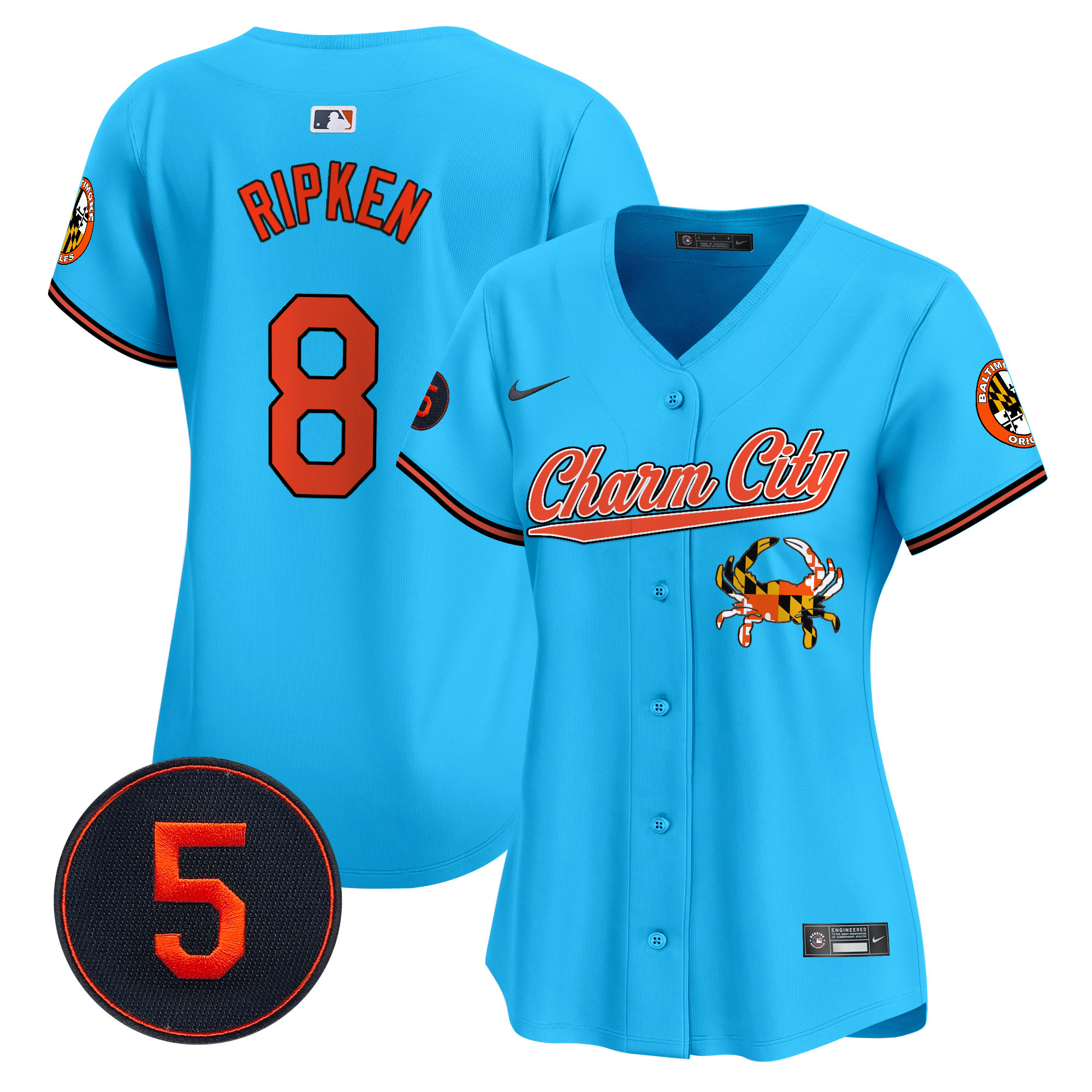 Women’s Baltimore Orioles Robinson Patch Vapor Premier Limited Jersey V8 - All Stitched - Image 42