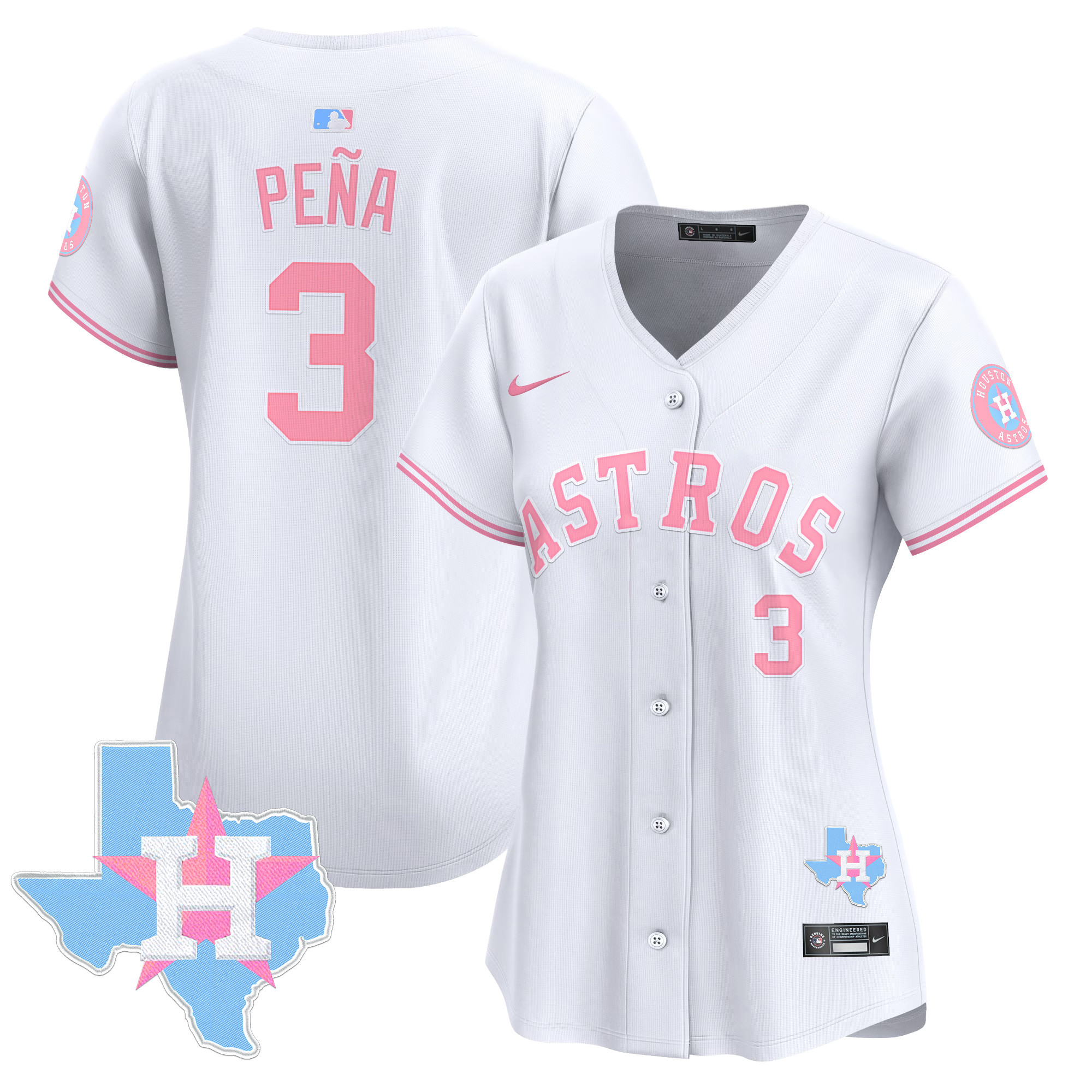 Women's Astros Bubblegum Pink Vapor Premier Limited Jersey - All Stitched